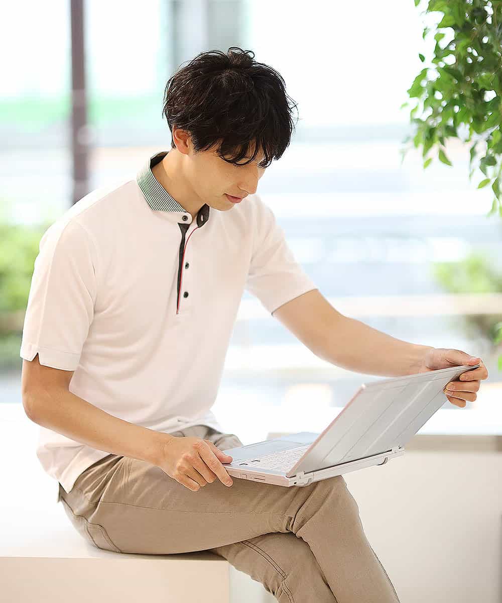 MKKGJ71069 MK MICHEL KLEIN HOMME(MKミッシェルクランオム) ポロシャツ／パリポロ ピンク