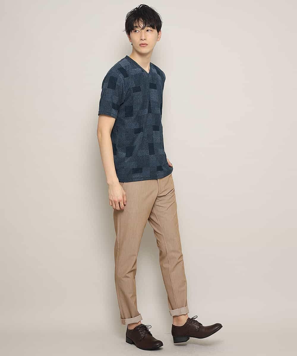 MKKGL26069 MK MICHEL KLEIN HOMME(MKミッシェルクランオム) カットソー／TCブロックパイル ネイビー