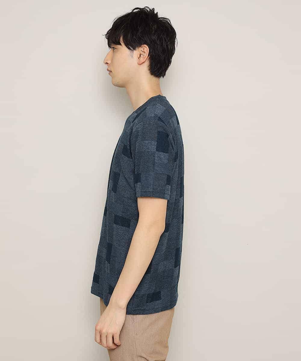 MKKGL26069 MK MICHEL KLEIN HOMME(MKミッシェルクランオム) カットソー／TCブロックパイル ネイビー