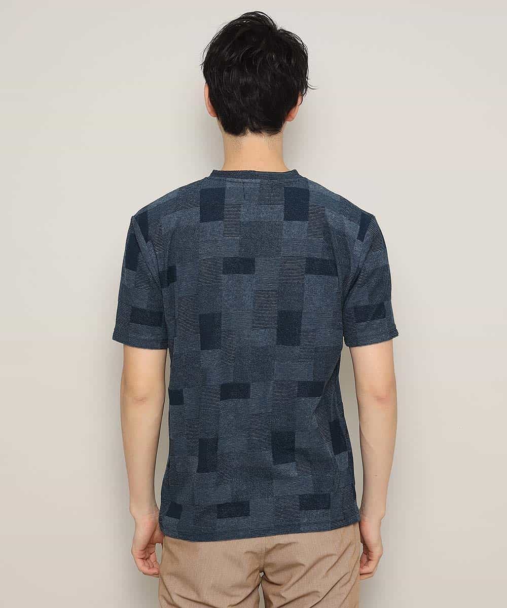 MKKGL26069 MK MICHEL KLEIN HOMME(MKミッシェルクランオム) カットソー／TCブロックパイル ネイビー