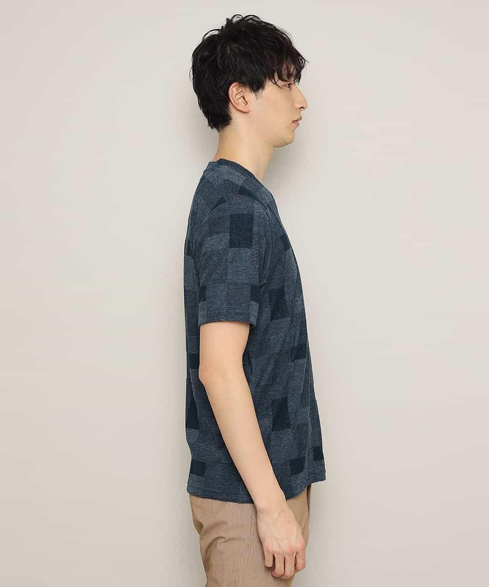 MKKGL26069 MK MICHEL KLEIN HOMME(MKミッシェルクランオム) カットソー／TCブロックパイル ネイビー