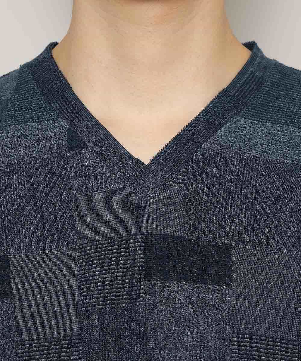 MKKGL26069 MK MICHEL KLEIN HOMME(MKミッシェルクランオム) カットソー／TCブロックパイル ネイビー