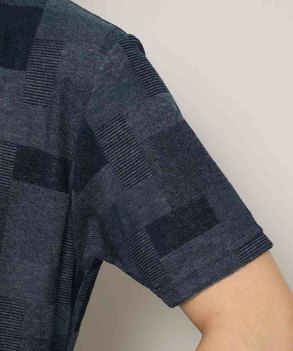 MKKGL26069 MK MICHEL KLEIN HOMME(MKミッシェルクランオム) カットソー／TCブロックパイル ネイビー