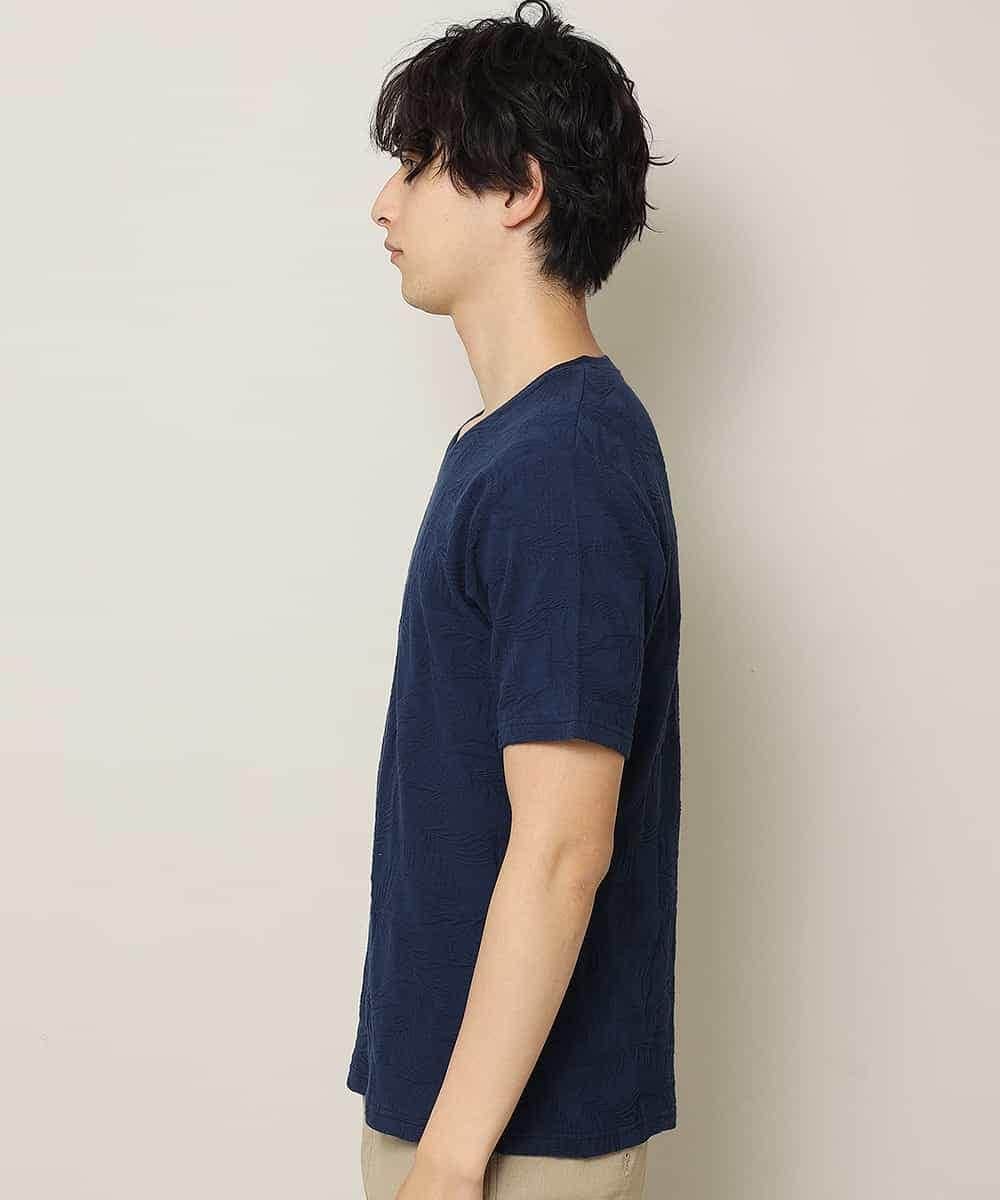 MKKGL27059 MK MICHEL KLEIN HOMME(MKミッシェルクランオム) カットソー／ボタニカルリンクス ネイビー