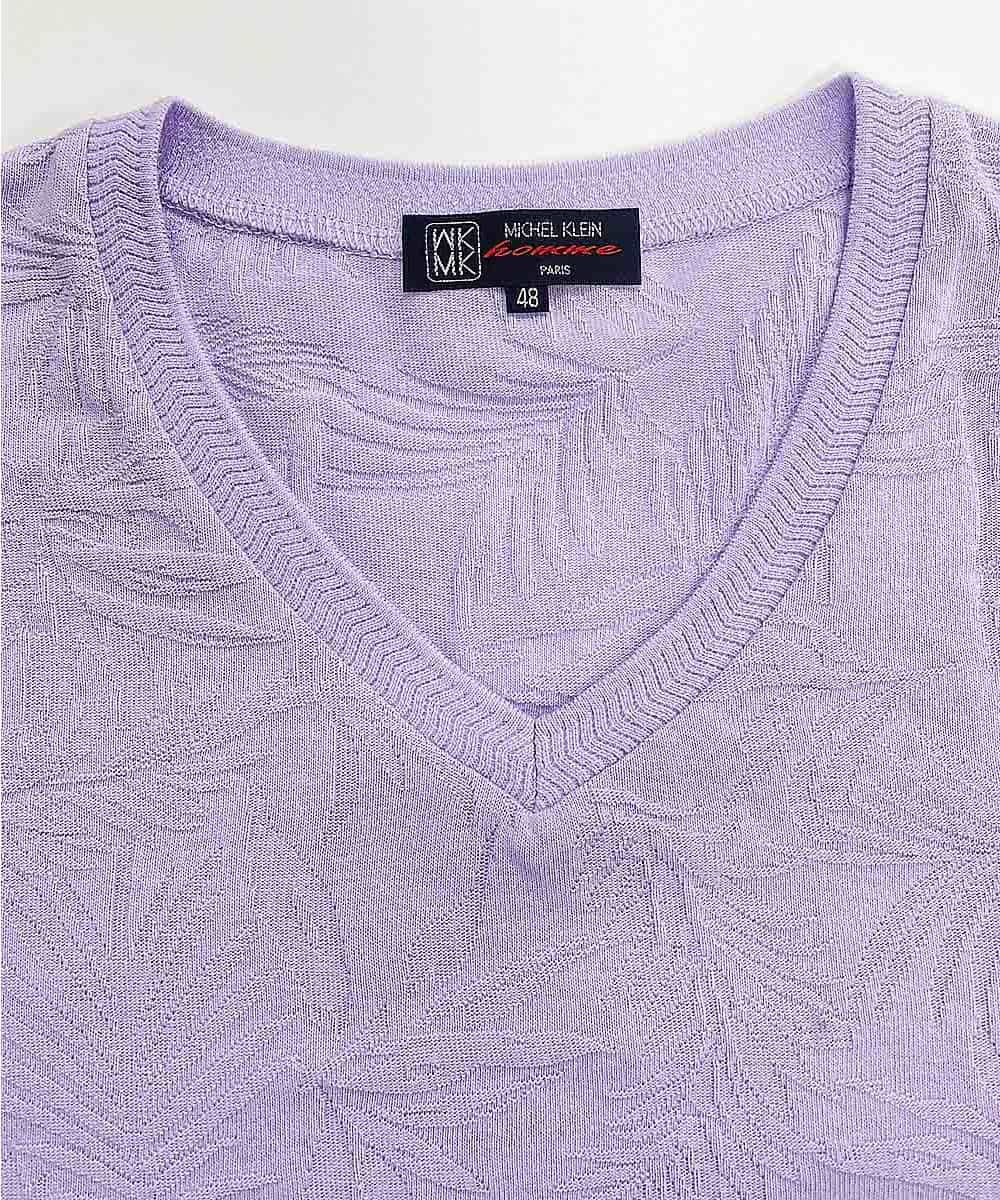 MKKGL27059 MK MICHEL KLEIN HOMME(MKミッシェルクランオム) カットソー／ボタニカルリンクス ラベンダー
