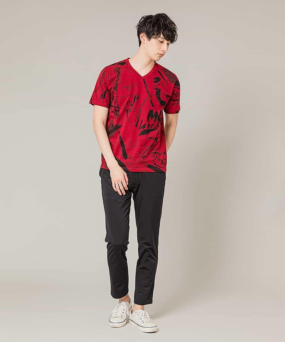 MKKGL43045 MK MICHEL KLEIN HOMME(MKミッシェルクランオム) カットソー／ラフィネソウガラ レッド