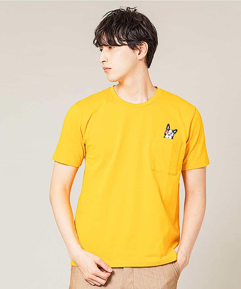 MKKGL45045 MK MICHEL KLEIN HOMME(MKミッシェルクランオム) カットソー／ラフィネポケットTシャツ イエロー