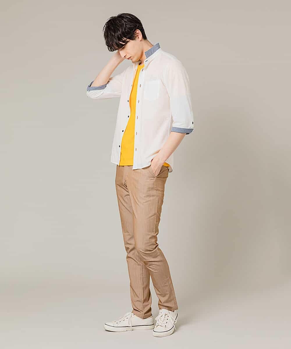 MKKGL45045 MK MICHEL KLEIN HOMME(MKミッシェルクランオム) カットソー／ラフィネポケットTシャツ イエロー
