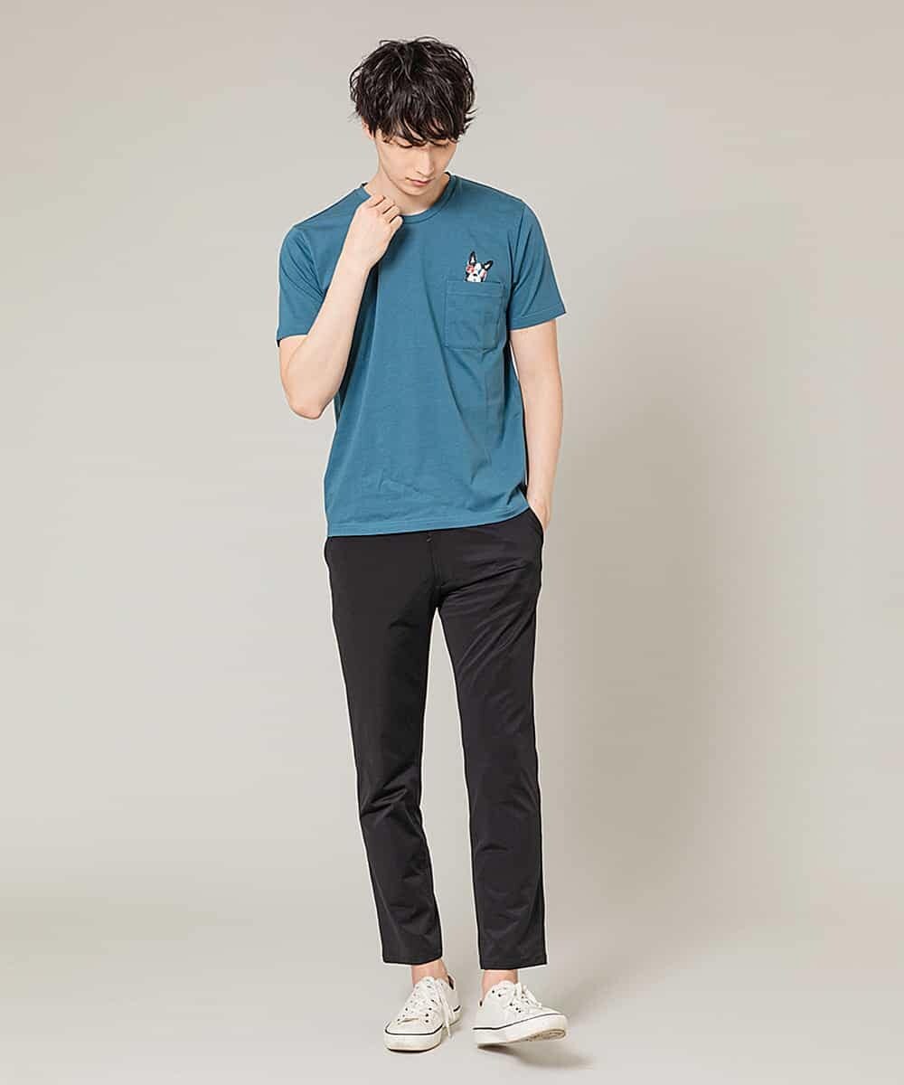 MKKGL45045 MK MICHEL KLEIN HOMME(MKミッシェルクランオム) カットソー／ラフィネポケットTシャツ ブルー