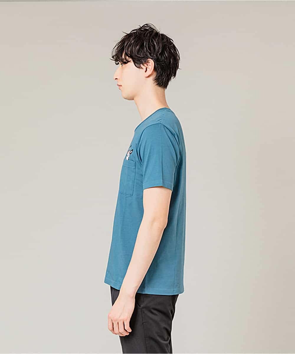 MKKGL45045 MK MICHEL KLEIN HOMME(MKミッシェルクランオム) カットソー／ラフィネポケットTシャツ ブルー