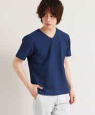 MKKGM50045 MK MICHEL KLEIN HOMME(MKミッシェルクランオム) 【抗菌防臭加工】デオドラントへリンボンカットソー ブルー(55)