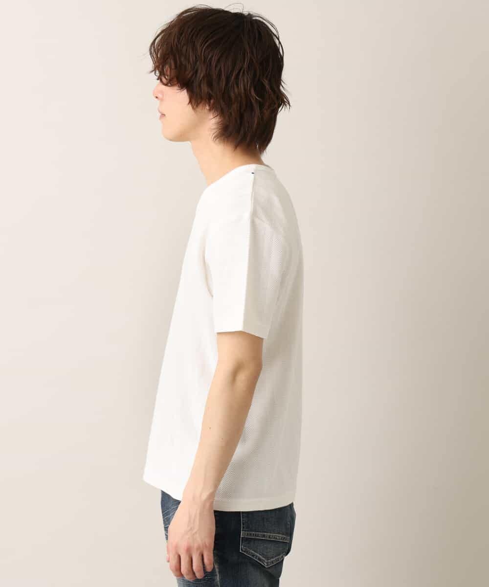 MKKGM50045 MK MICHEL KLEIN HOMME(MKミッシェルクランオム) 【抗菌防臭加工】デオドラントへリンボンカットソー ホワイト(90)
