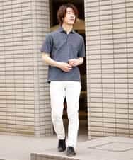 MKKGM53089 MK MICHEL KLEIN HOMME(MKミッシェルクランオム) 【涼しい/洗える】大きいサイズあり　リネンミックスストレッチポロシャツ ネイビー