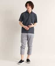 MKKGM53089 MK MICHEL KLEIN HOMME(MKミッシェルクランオム) 【涼しい/洗える】大きいサイズあり　リネンミックスストレッチポロシャツ ネイビー