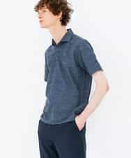 MKKGM53089 MK MICHEL KLEIN HOMME(MKミッシェルクランオム) 【涼しい/洗える】大きいサイズあり　リネンミックスストレッチポロシャツ ネイビー
