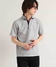 MKKGM53089 MK MICHEL KLEIN HOMME(MKミッシェルクランオム) 【涼しい/洗える】大きいサイズあり　リネンミックスストレッチポロシャツ グレー
