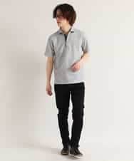 MKKGM53089 MK MICHEL KLEIN HOMME(MKミッシェルクランオム) 【涼しい/洗える】大きいサイズあり　リネンミックスストレッチポロシャツ グレー