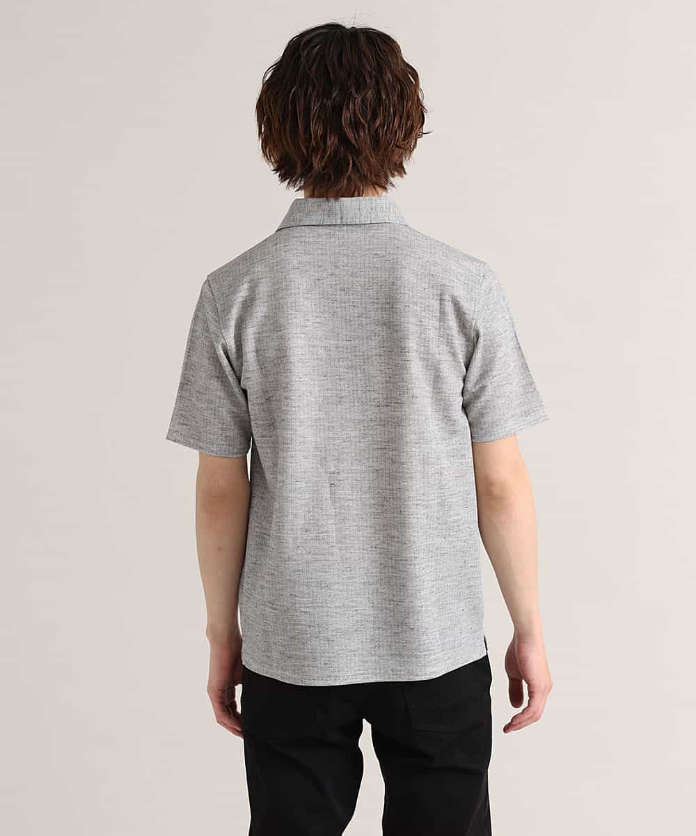 MKKGM53089 MK MICHEL KLEIN HOMME(MKミッシェルクランオム) 【涼しい/洗える】大きいサイズあり　リネンミックスストレッチポロシャツ グレー