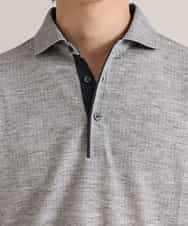 MKKGM53089 MK MICHEL KLEIN HOMME(MKミッシェルクランオム) 【涼しい/洗える】大きいサイズあり　リネンミックスストレッチポロシャツ グレー
