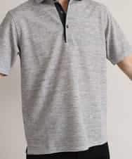 MKKGM53089 MK MICHEL KLEIN HOMME(MKミッシェルクランオム) 【涼しい/洗える】大きいサイズあり　リネンミックスストレッチポロシャツ グレー