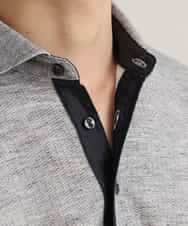 MKKGM53089 MK MICHEL KLEIN HOMME(MKミッシェルクランオム) 【涼しい/洗える】大きいサイズあり　リネンミックスストレッチポロシャツ グレー
