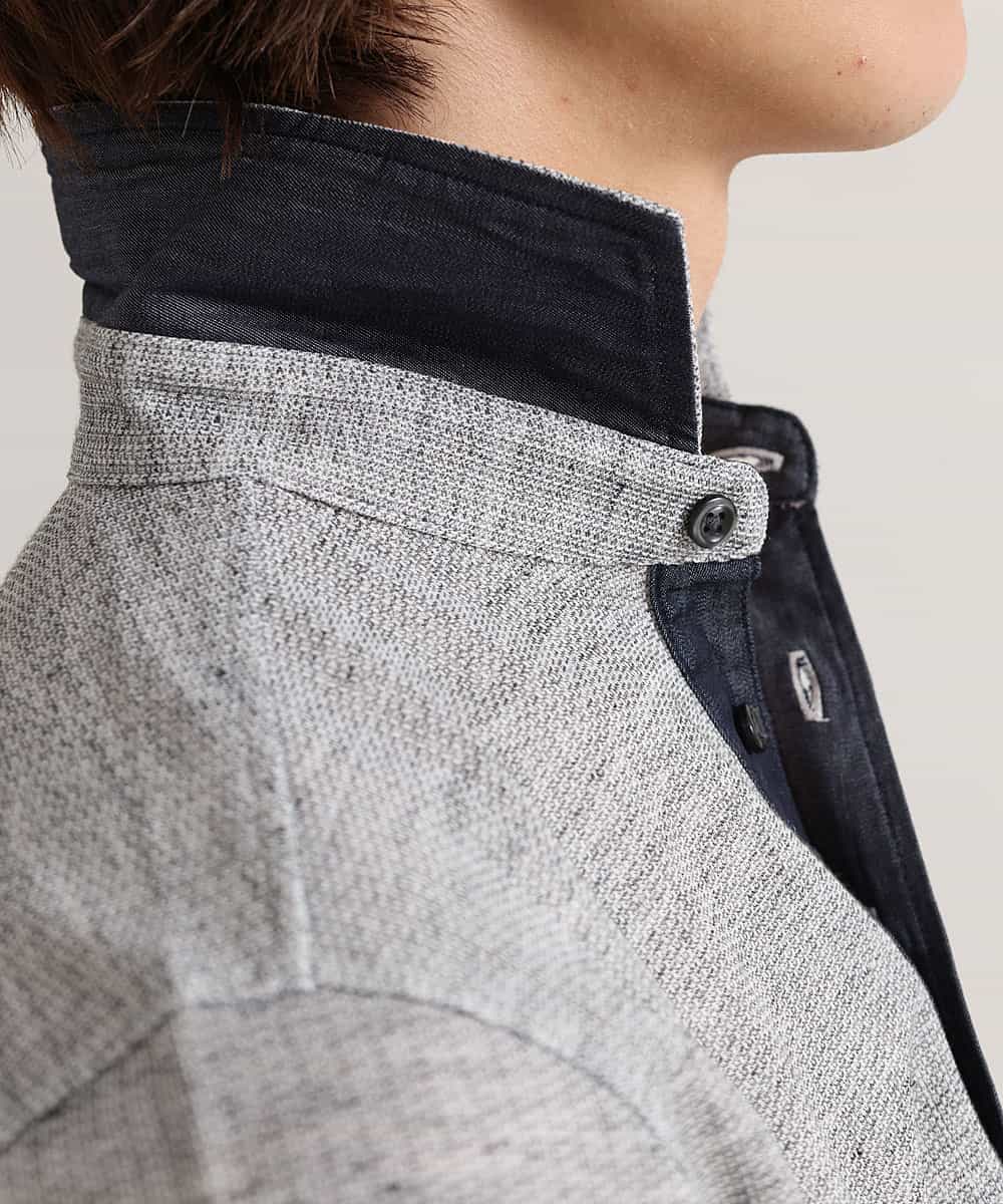 MKKGM53089 MK MICHEL KLEIN HOMME(MKミッシェルクランオム) 【涼しい/洗える】大きいサイズあり　リネンミックスストレッチポロシャツ グレー