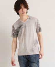 MKKGO02059 MK MICHEL KLEIN HOMME(MKミッシェルクランオム) オーガニックボタニカルプリントカットソー ベージュ