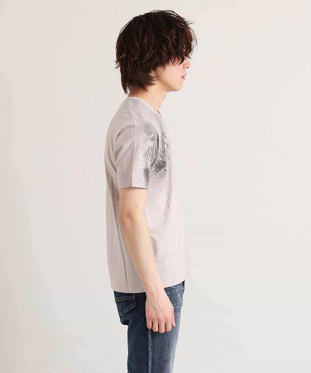 MKKGO02059 MK MICHEL KLEIN HOMME(MKミッシェルクランオム) オーガニックボタニカルプリントカットソー ベージュ