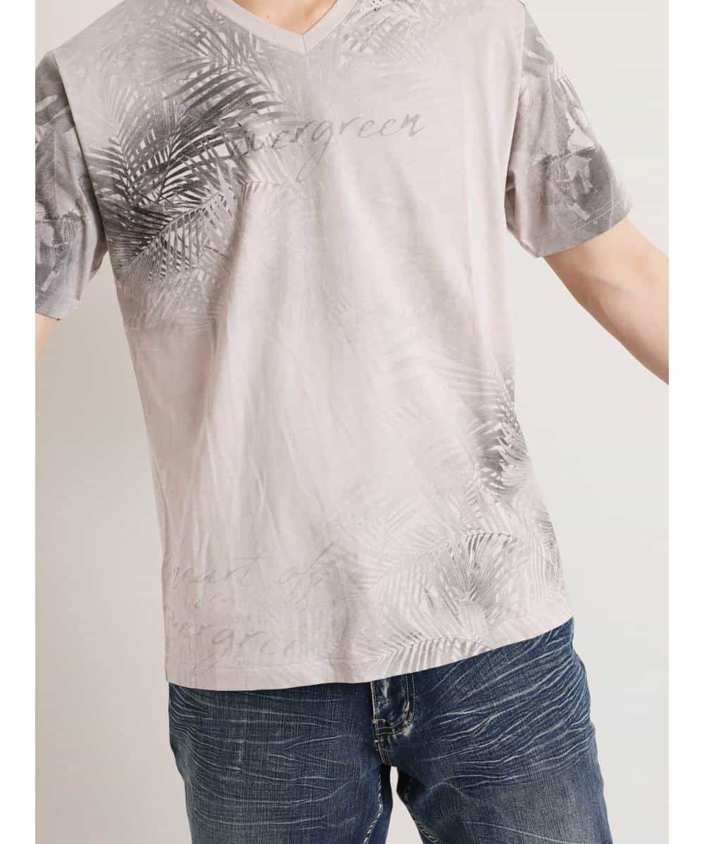 MKKGO02059 MK MICHEL KLEIN HOMME(MKミッシェルクランオム) オーガニックボタニカルプリントカットソー ベージュ