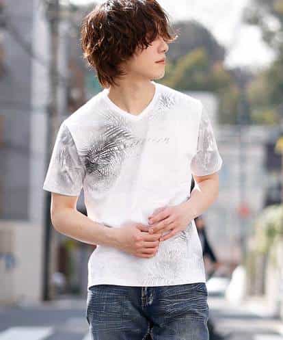 MKKGO02059 MK MICHEL KLEIN HOMME オーガニックボタニカルプリントカットソー