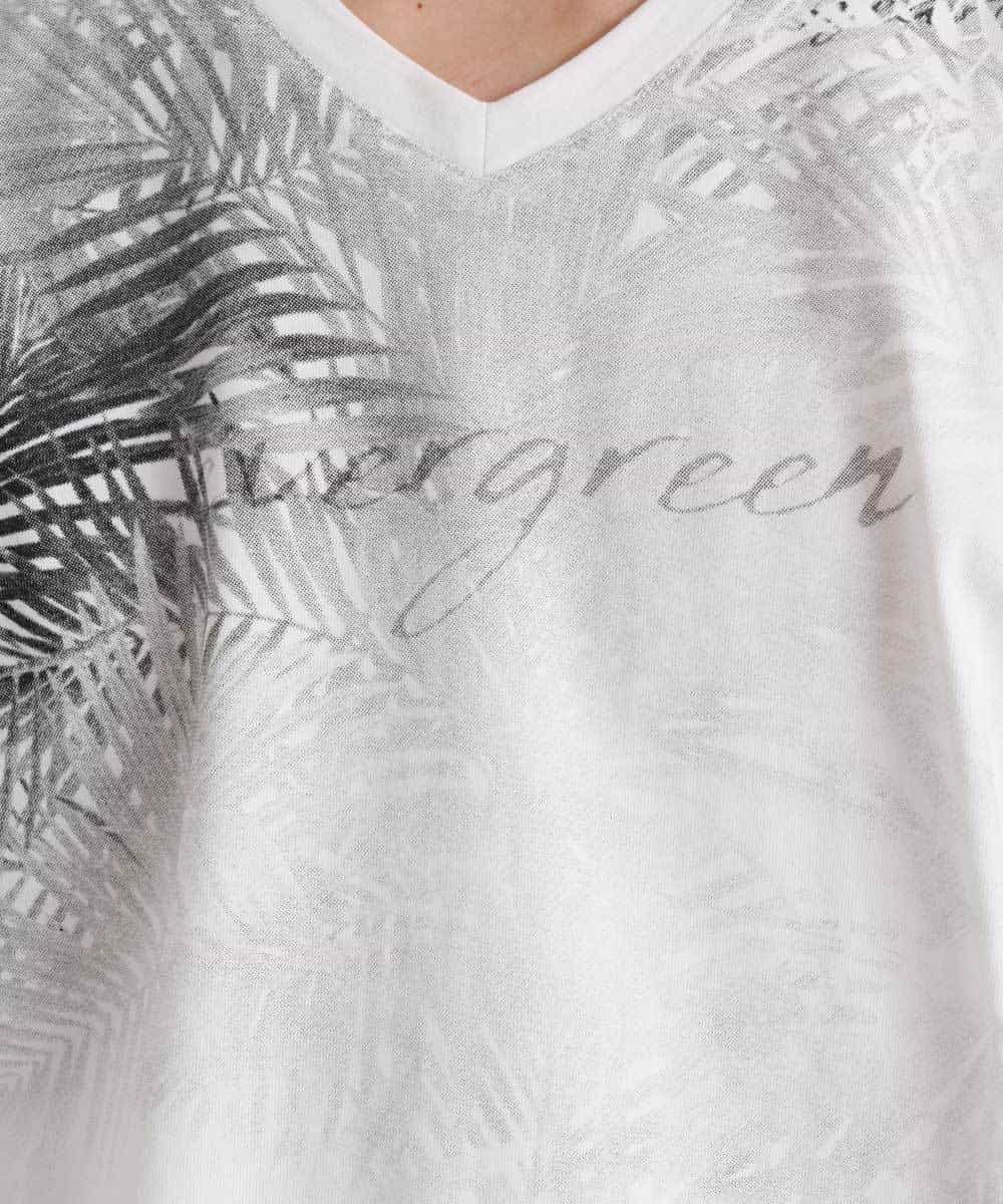 MKKGO02059 MK MICHEL KLEIN HOMME(MKミッシェルクランオム) オーガニックボタニカルプリントカットソー ホワイト
