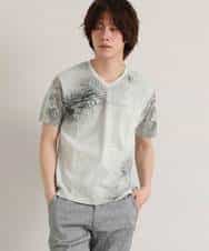 MKKGO02059 MK MICHEL KLEIN HOMME(MKミッシェルクランオム) オーガニックボタニカルプリントカットソー ライトグレー