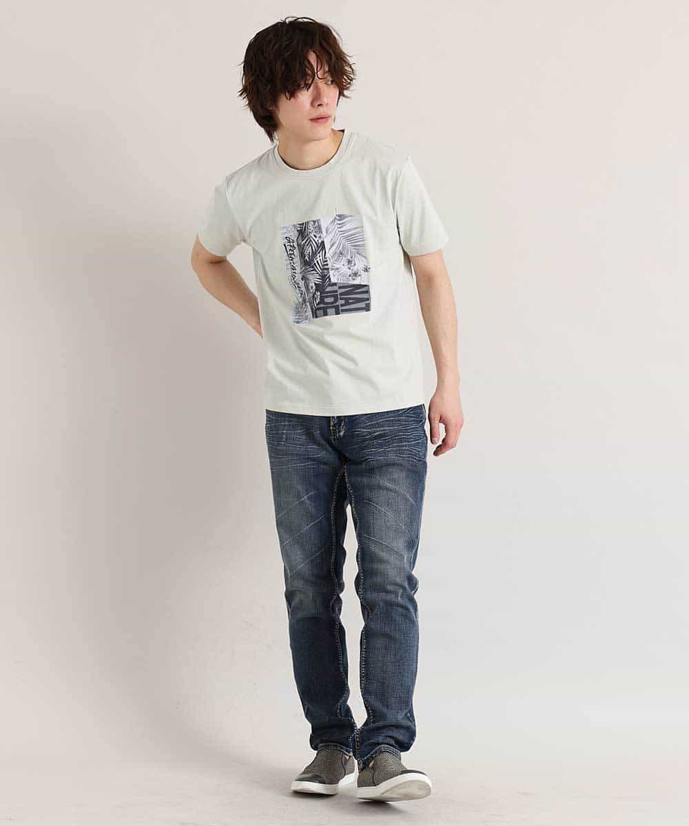 MKKGO03059 MK MICHEL KLEIN HOMME(MKミッシェルクランオム) オーガニックコットンカットソー ライトグレー(91)