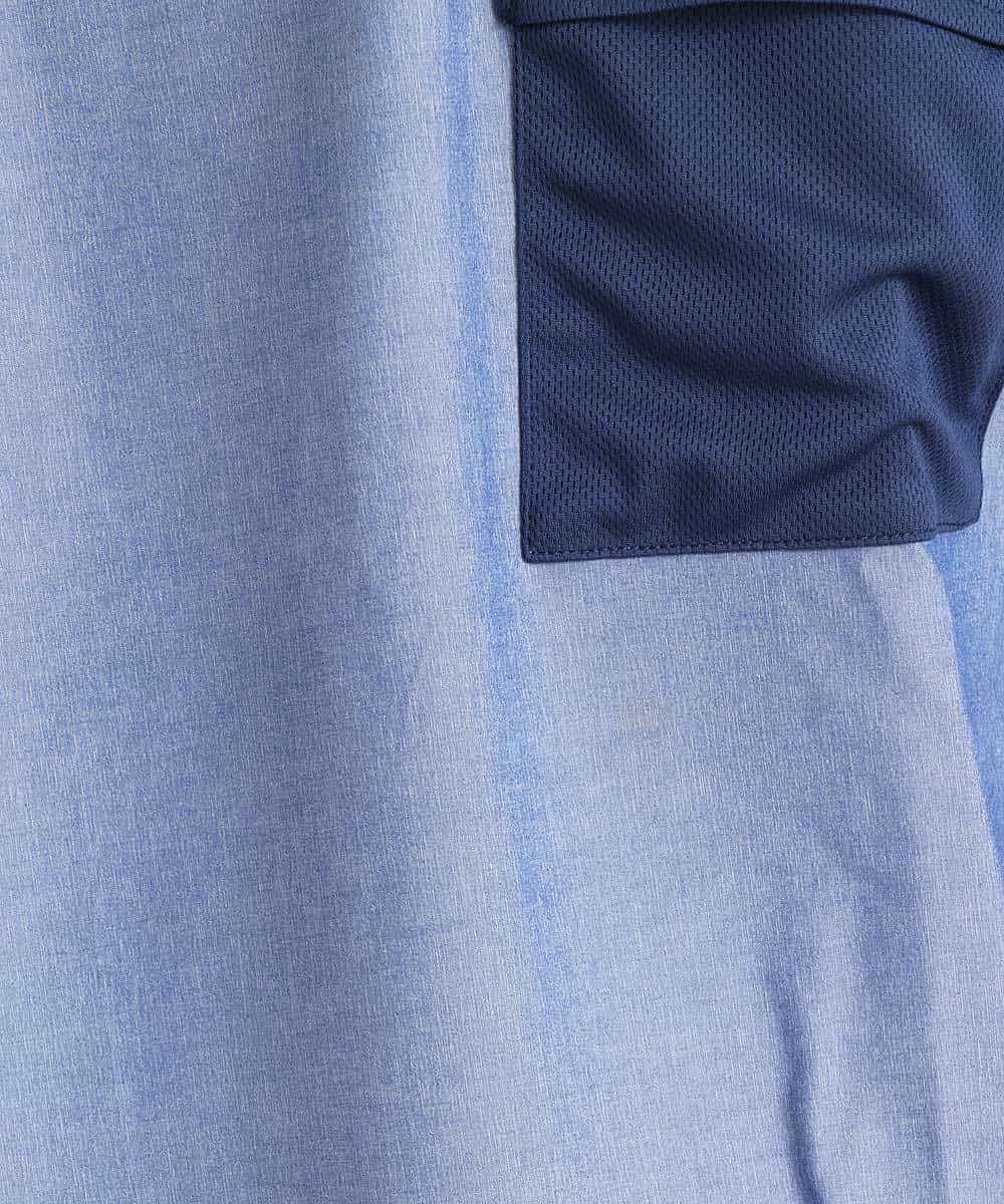 MKKGO09069 MK MICHEL KLEIN HOMME(MKミッシェルクランオム) 【涼しい/軽量/快適ストレッチ】エアメッシュカットソー ブルー