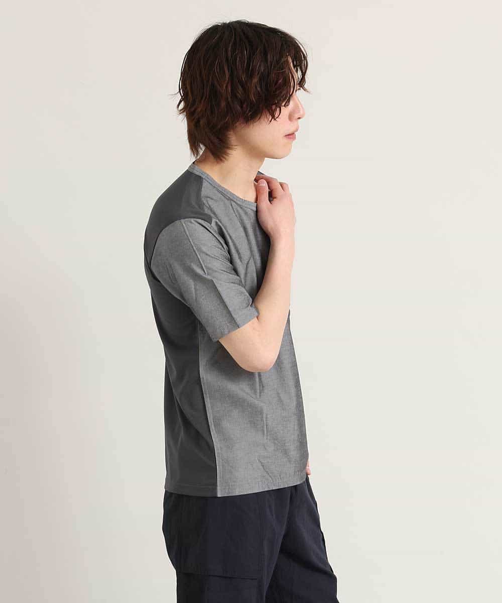 MKKGO09069 MK MICHEL KLEIN HOMME(MKミッシェルクランオム) 【涼しい/軽量/快適ストレッチ】エアメッシュカットソー ダークグレー