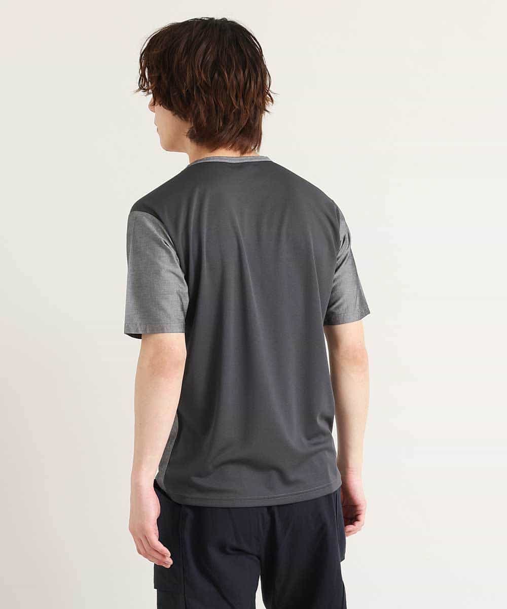 MKKGO09069 MK MICHEL KLEIN HOMME(MKミッシェルクランオム) 【涼しい/軽量/快適ストレッチ】エアメッシュカットソー ダークグレー