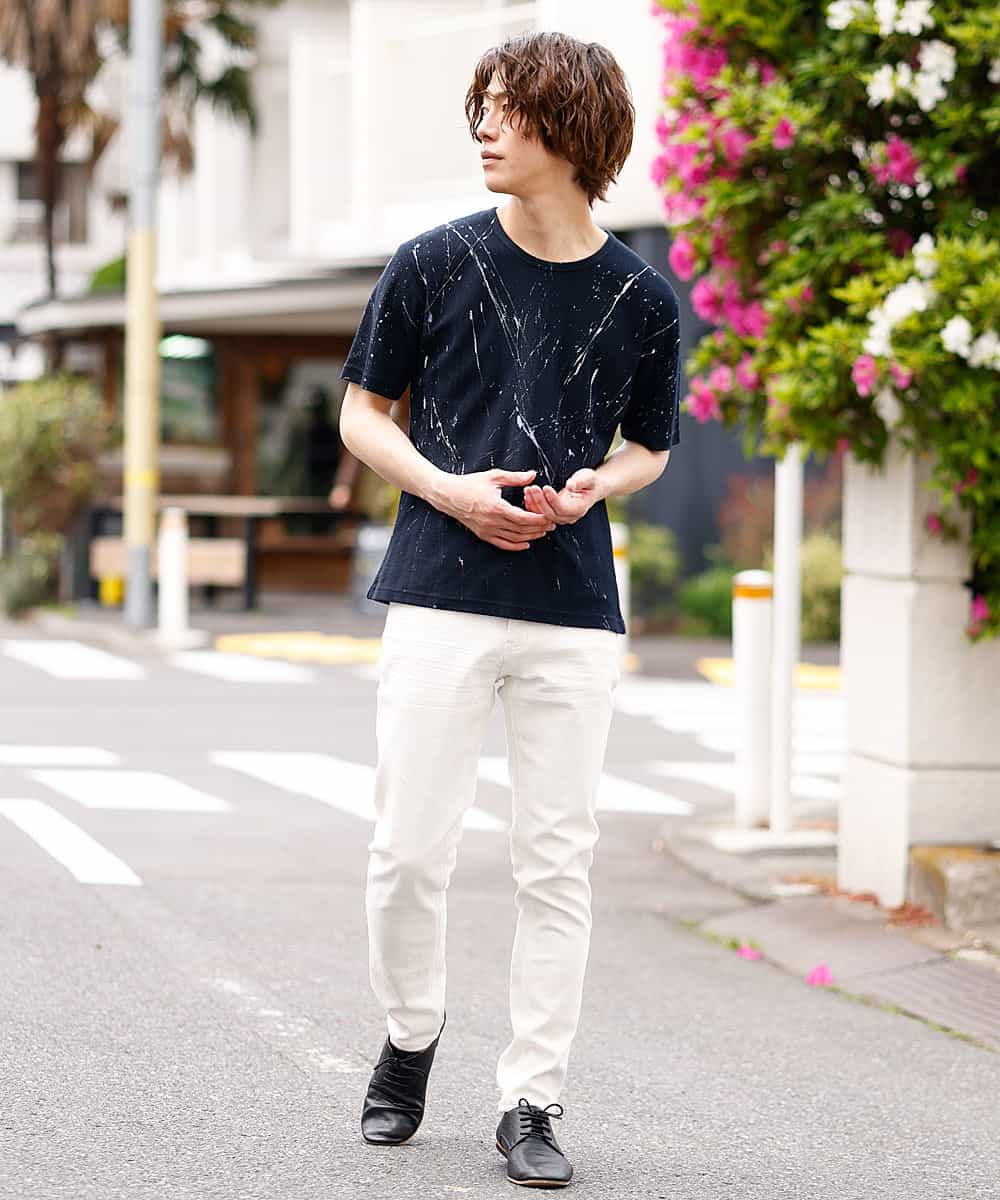 MKKGO12059 MK MICHEL KLEIN HOMME(MKミッシェルクランオム) デオドランドへリンボン ネイビー