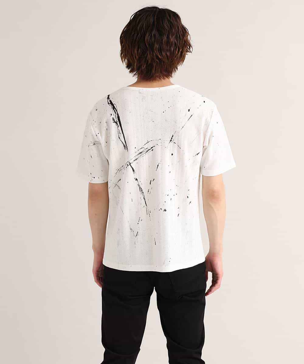 MKKGO12059 MK MICHEL KLEIN HOMME(MKミッシェルクランオム) デオドランドへリンボン ホワイト