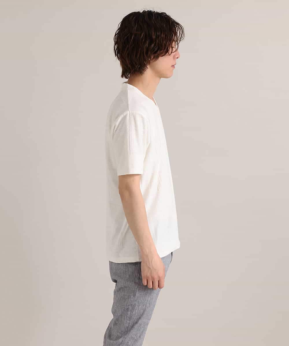 MKKGO15059 MK MICHEL KLEIN HOMME(MKミッシェルクランオム) ブロックランダムパイル ホワイト