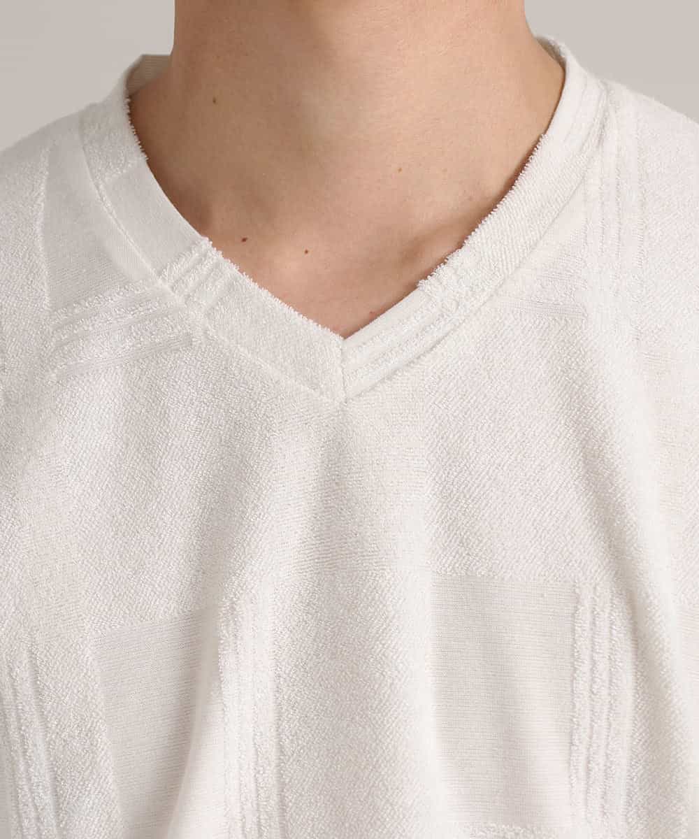 MKKGO15059 MK MICHEL KLEIN HOMME(MKミッシェルクランオム) ブロックランダムパイル ホワイト