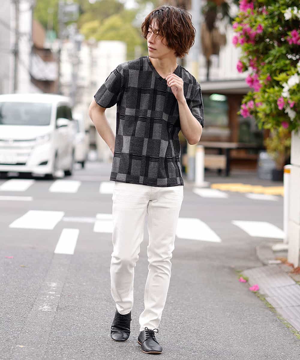 MKKGO15059 MK MICHEL KLEIN HOMME(MKミッシェルクランオム) ブロックランダムパイル ブラック