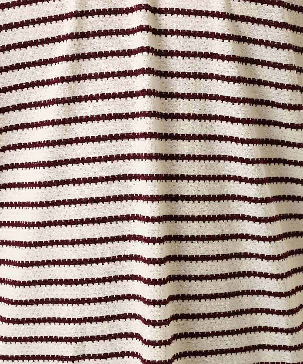 MKKGR15059 MK MICHEL KLEIN HOMME(MKミッシェルクランオム) ＶネックボーダーＴシャツ ボルドー