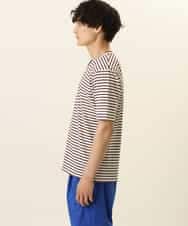 MKKGR15059 MK MICHEL KLEIN HOMME(MKミッシェルクランオム) ＶネックボーダーＴシャツ ボルドー
