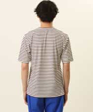 MKKGR15059 MK MICHEL KLEIN HOMME(MKミッシェルクランオム) ＶネックボーダーＴシャツ ボルドー
