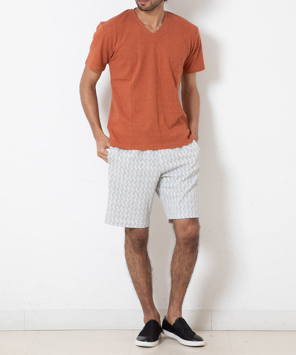MKKGR46045 MK MICHEL KLEIN HOMME(MKミッシェルクランオム) スマートＶネックＴシャツ オレンジ