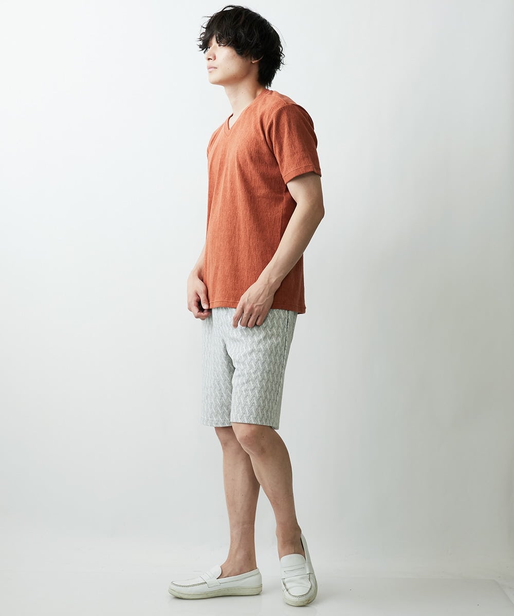 MKKGR46045 MK MICHEL KLEIN HOMME(MKミッシェルクランオム) スマートＶネックＴシャツ オレンジ