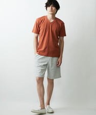 MKKGR46045 MK MICHEL KLEIN HOMME(MKミッシェルクランオム) スマートＶネックＴシャツ オレンジ