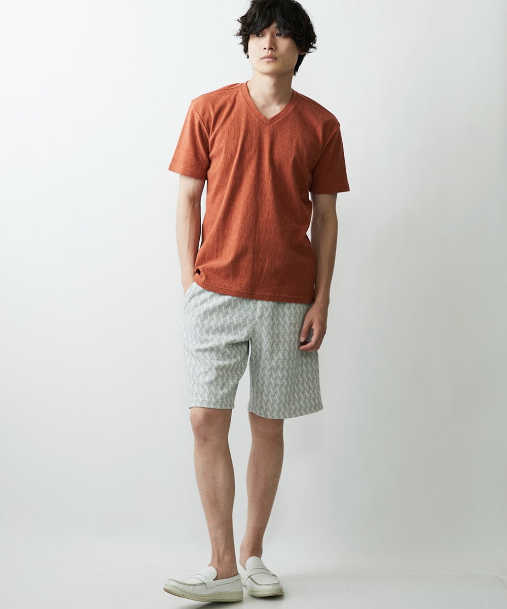 MKKGR46045 MK MICHEL KLEIN HOMME(MKミッシェルクランオム) スマートＶネックＴシャツ オレンジ