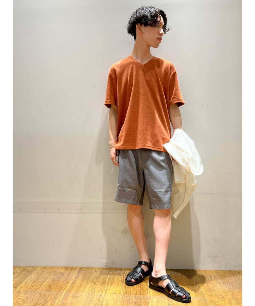 MKKGR46045 MK MICHEL KLEIN HOMME(MKミッシェルクランオム) スマートＶネックＴシャツ オレンジ