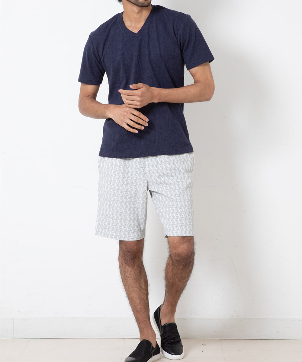 MKKGR46045 MK MICHEL KLEIN HOMME(MKミッシェルクランオム) スマートＶネックＴシャツ ネイビー